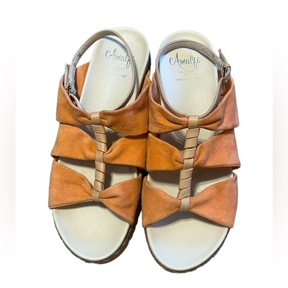 Amalfi by Rangoni Brent platform sandal in fiesta cashmere suede Made in Italy - Picture 3 of 10